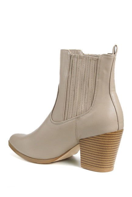 Lliana Pointed Toe Stack Heel Bootie